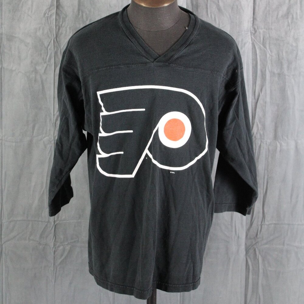 Philadelphia Flyers Shrit (VTG) - 3/4 Sleeve with Team Logo - Men's Extra-Large